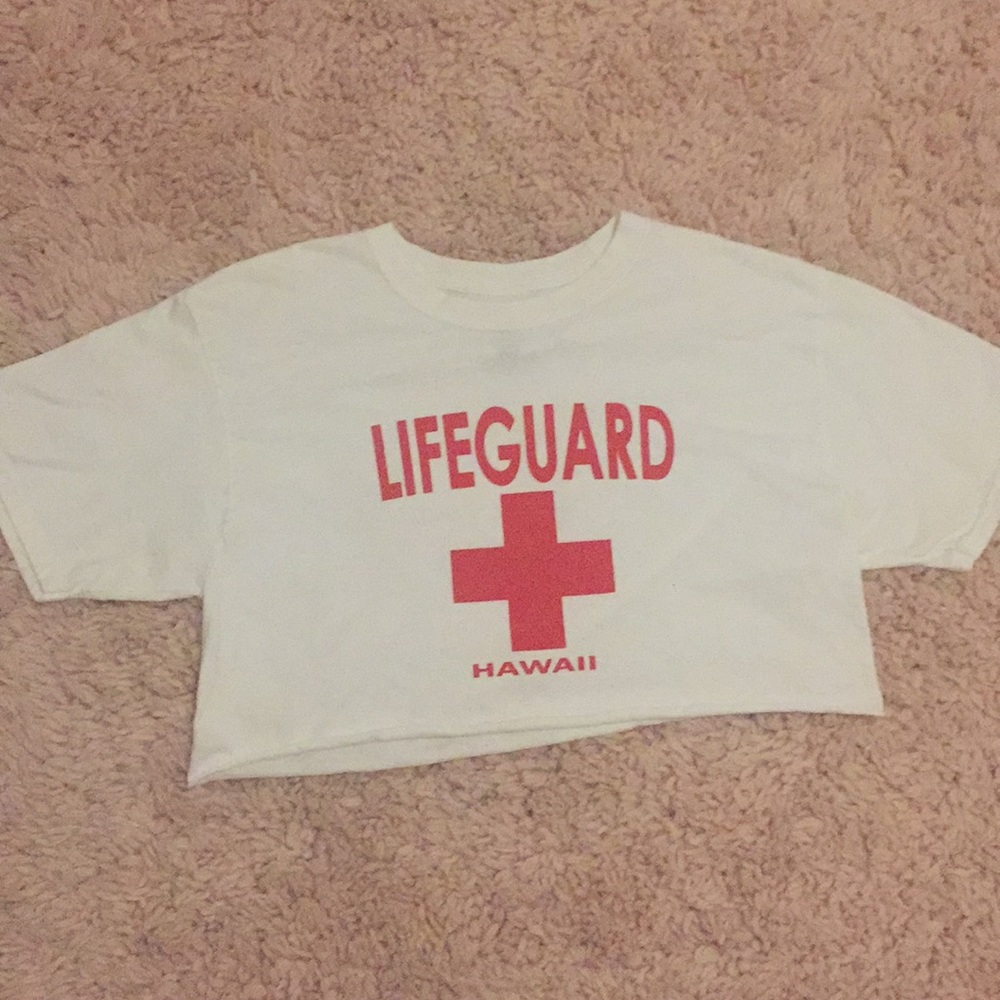 Oversized Cropped Hawaii lifeguard shirt